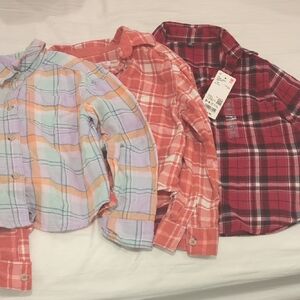 Plaid Kids Shirt Set - Multicolor